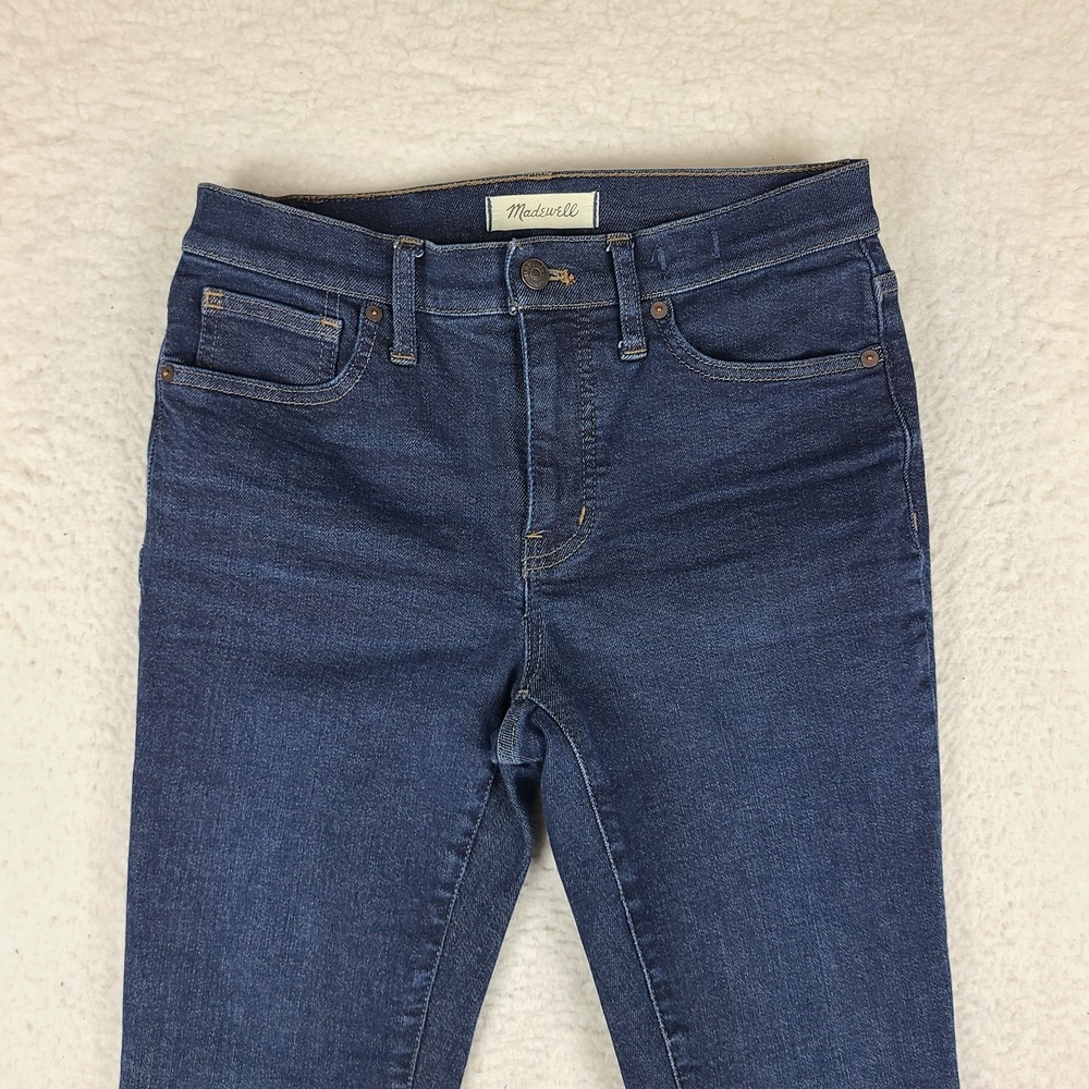 MADEWELL Jeans Womens 27 Blue 9" Mid Rise Skinny Dark Wash Denim - Picture 2 of 14